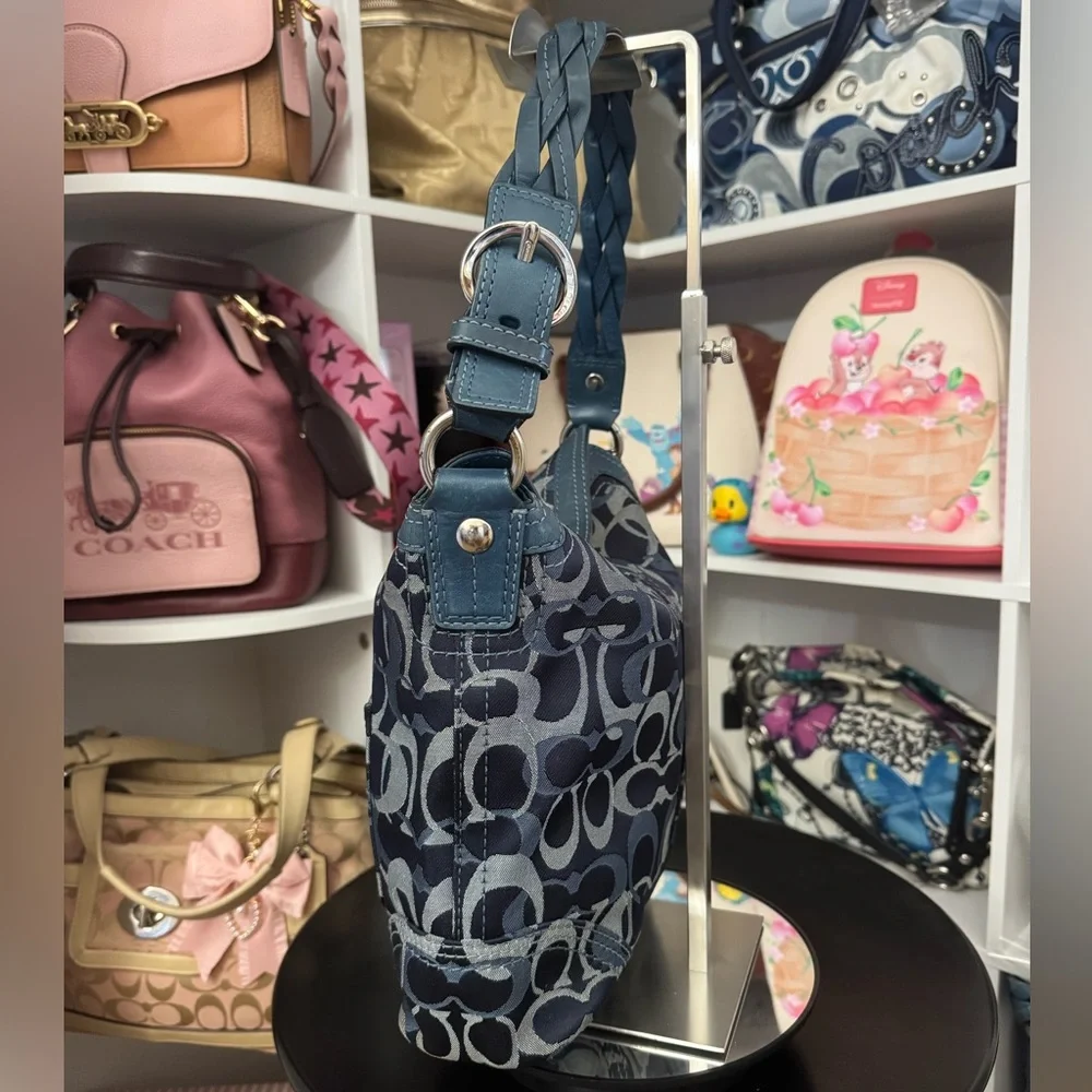 Coach Denim Chelsea Signature Optic Hobo Bag